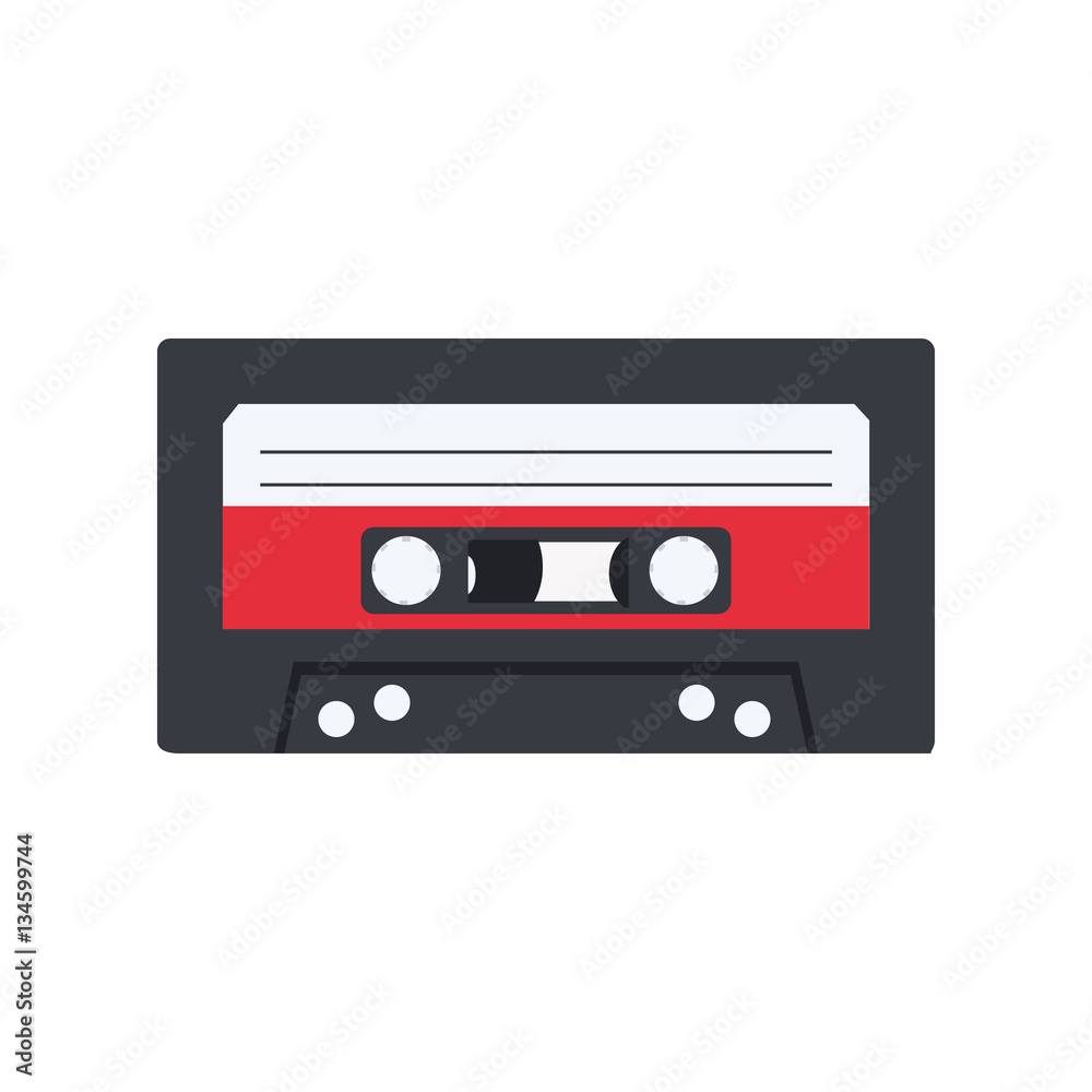 Isolated cassette icon on white background. Symbol of 90s. Isolated cassette icon on white background. Symbol of 90s.