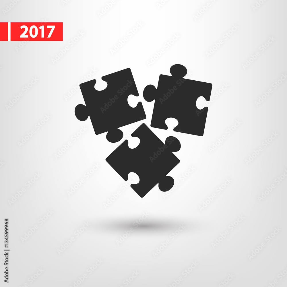 Puzzles piece icon , vector illustration. Flat design style Puzzles piece icon , vector illustration. Flat design style