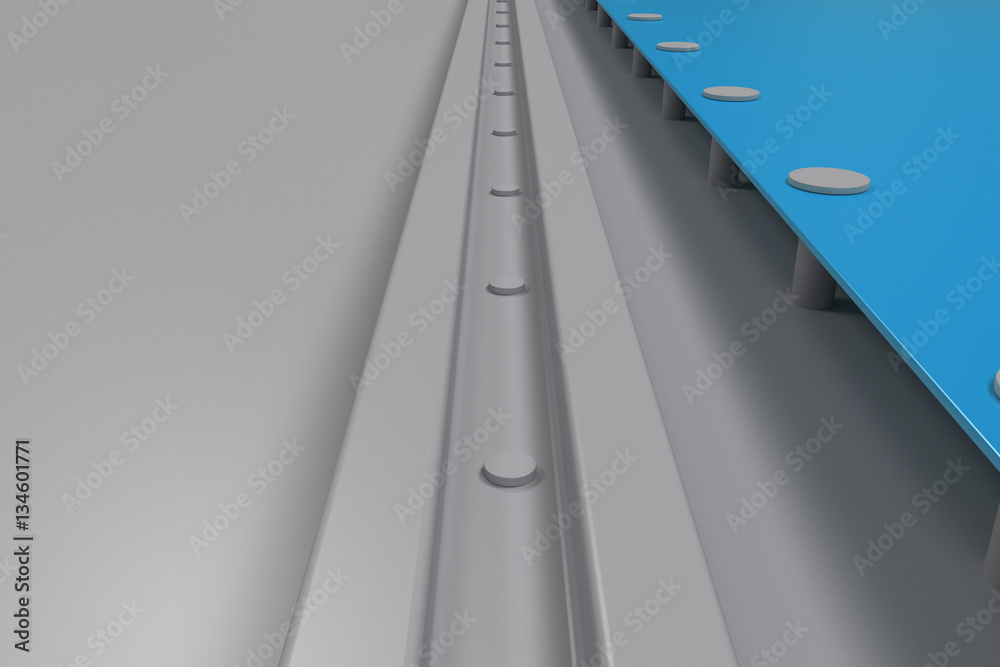 Rectangular colored plate on white background with rivets Rectangular colored plate on white background with rivets