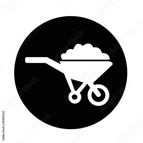 Wheelbarrow cart icon