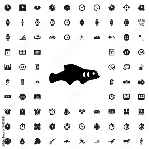 extinct fish icon illustration