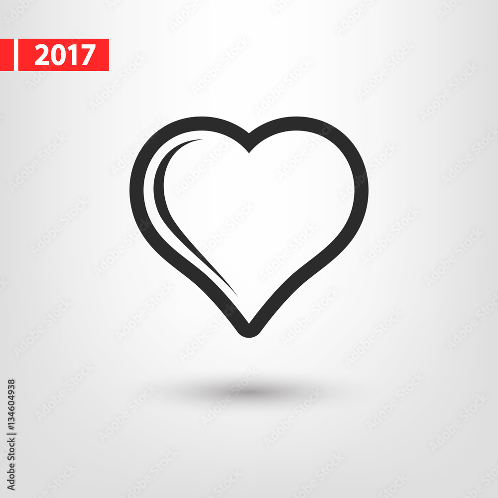 Heart Icon, vector illustration. Flat design style Heart Icon, vector illustration. Flat design style