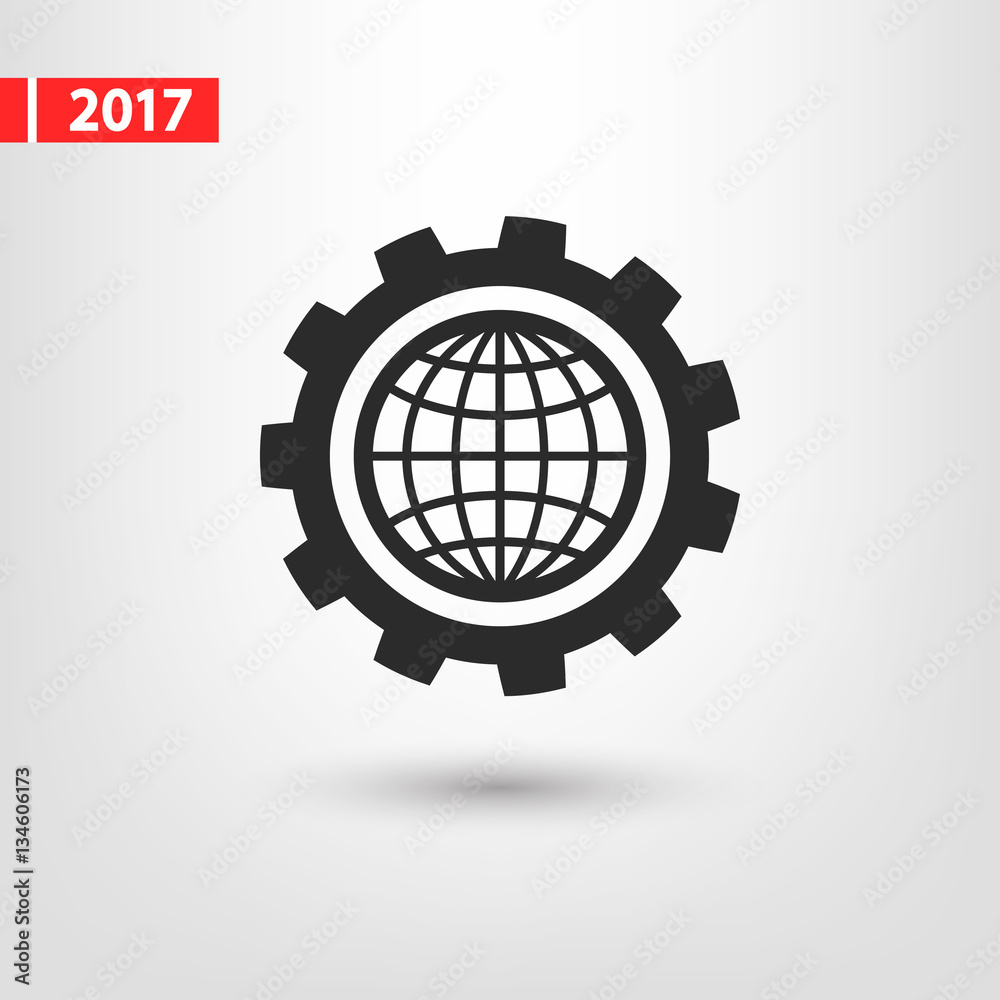 setting parameters, globe Icon vector illustration. Flat design style setting parameters, globe Icon vector illustration. Flat design style