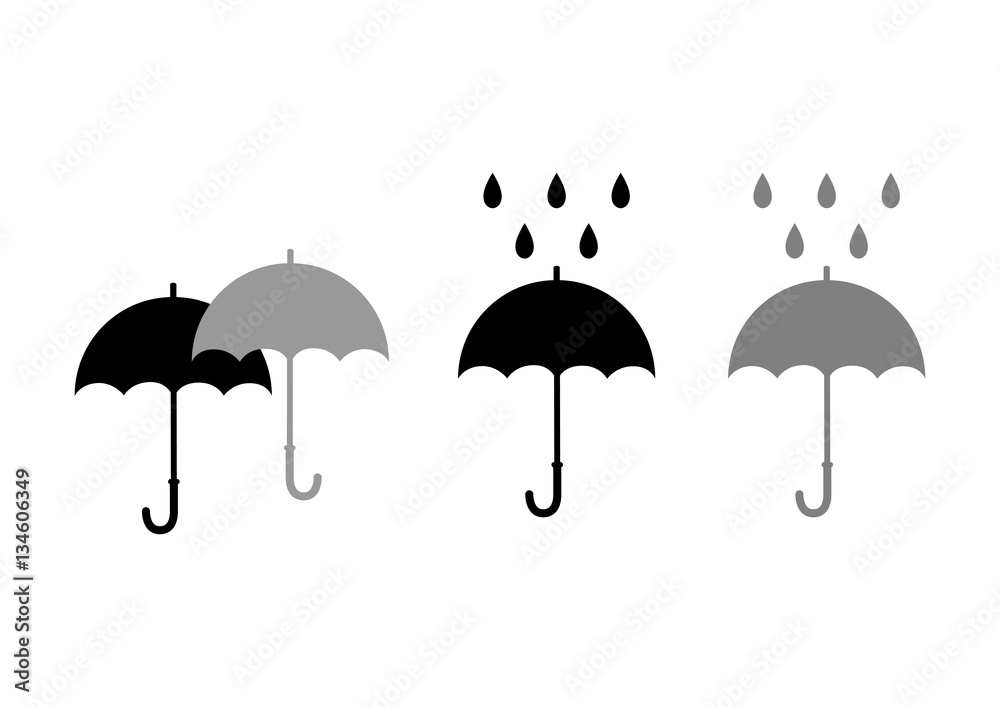 Umbrella vector icons on white background Umbrella vector icons on white background