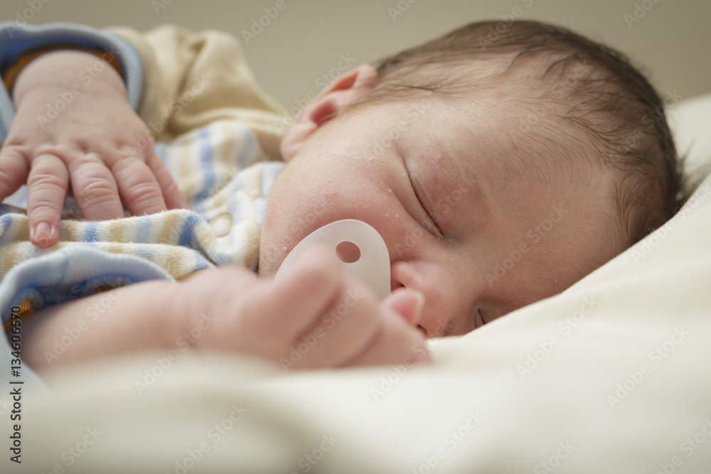 baby sleeping with a pacifier Stock Photo Adobe Stock