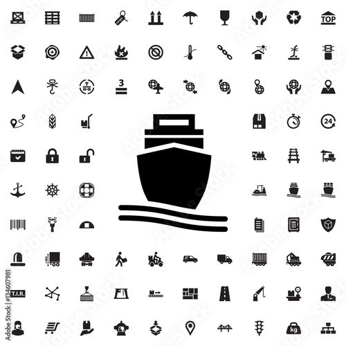 cargo ship icon illustration