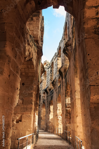 Remains of the colosseum in El Jem