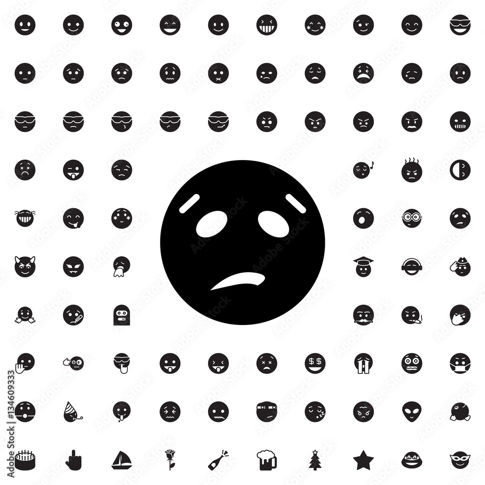 Fototapeta premium sweating emoticon icon illustration