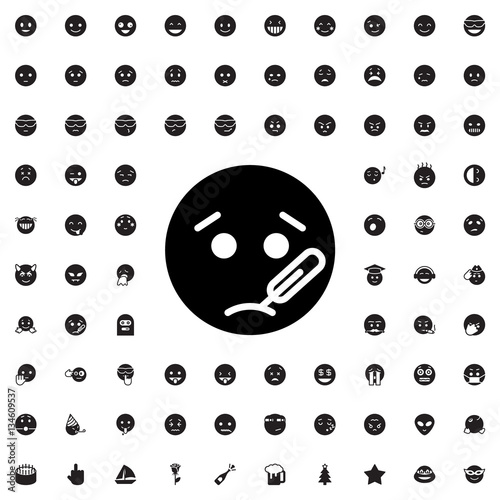 sick emoticon icon illustration