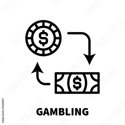 502094 Gambling icon or logo in modern line style.