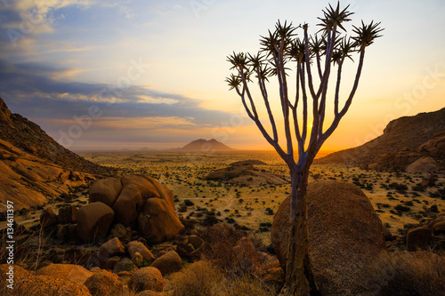 Group of bald granite peaks - Spitzkoppe (Damaraland, Namibia) photo