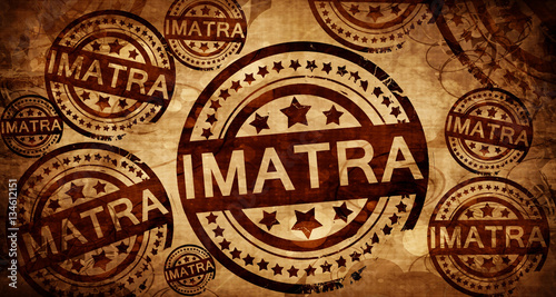 Imatra, vintage stamp on paper background