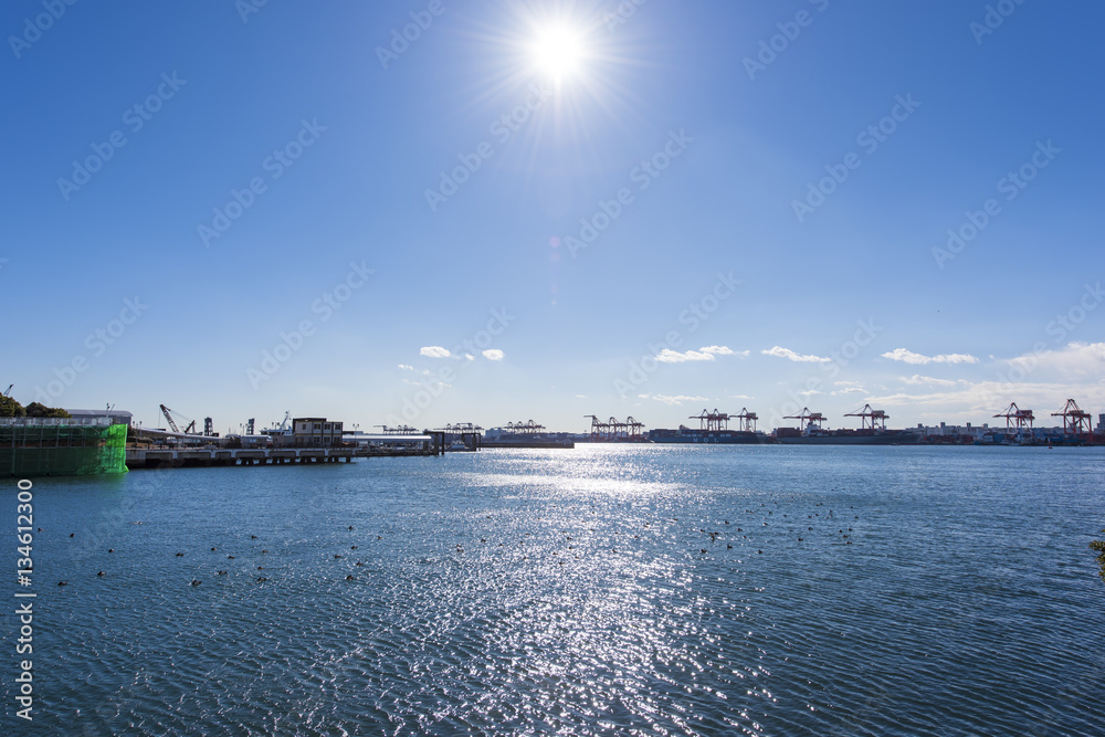 東京湾と太陽