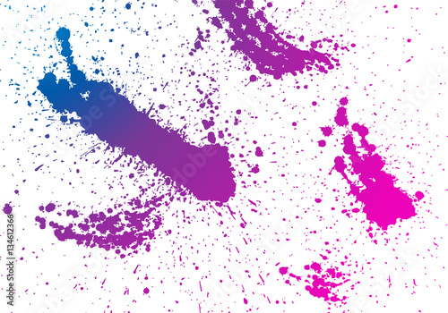 Colorful splashes hand made tracing from sketch Vector Illustration