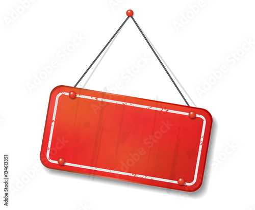 Vintage old red sign with text space Vector Illustration
