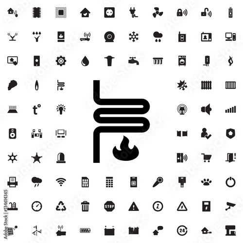 heating system icon illustration