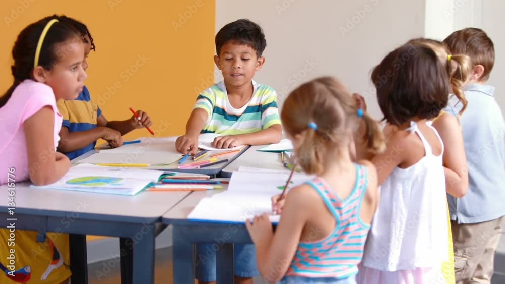 School kids studying in classroom School kids studying in classroom