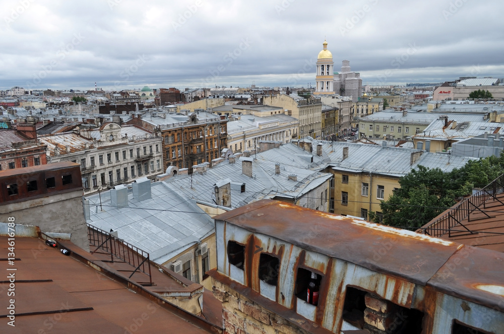 Kind from height on an old part of the city of St.-Petersburg