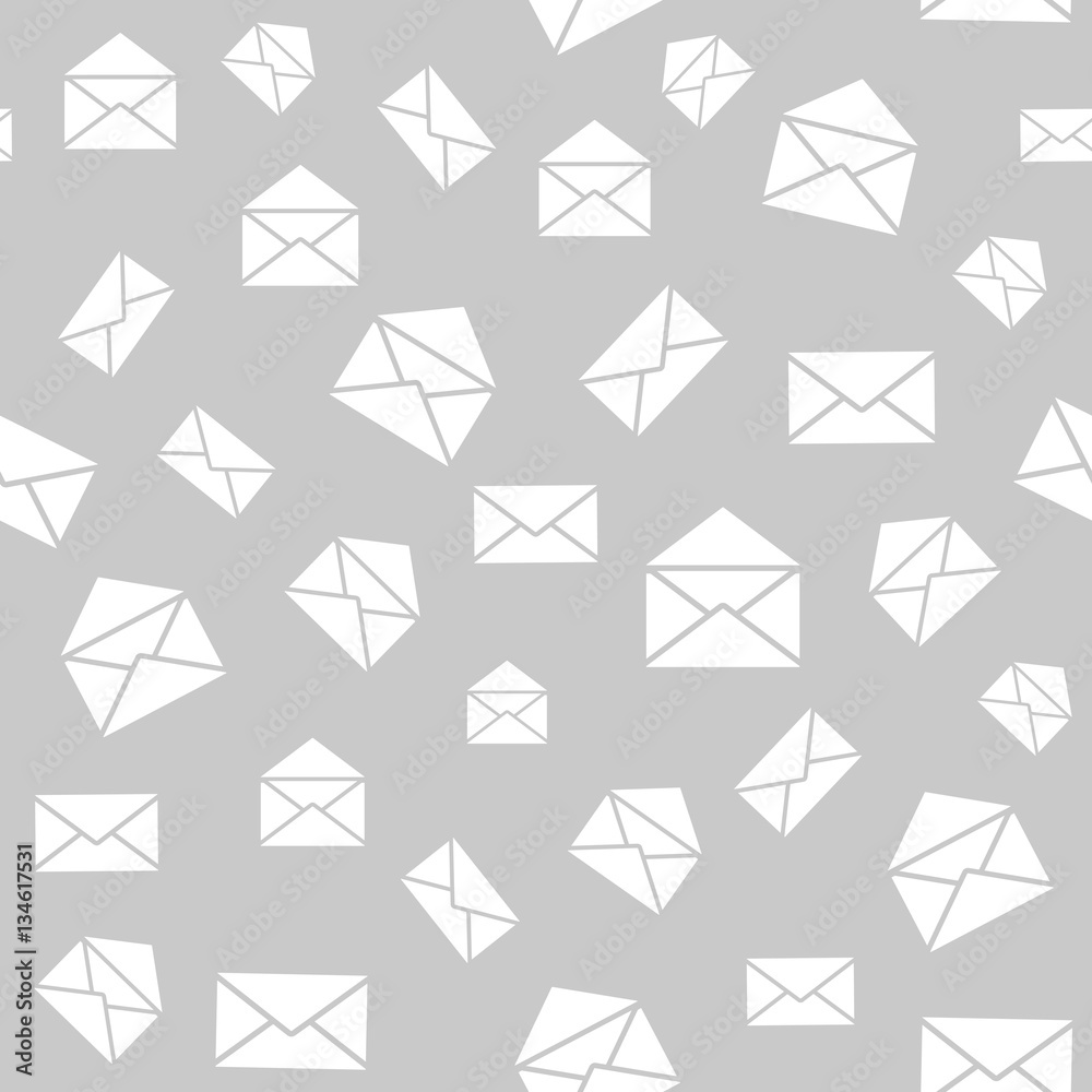 Seamless pattern with mail envelopes