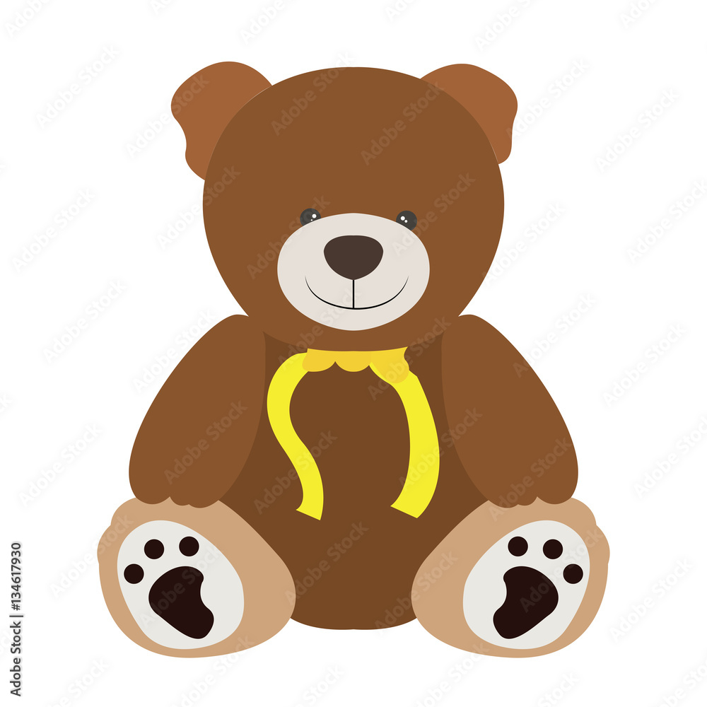 Obraz premium Isolated teddy bear on a white background, Vector illustration