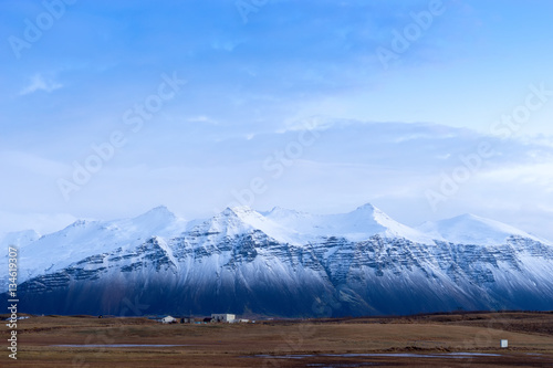 Snowy Mountain view in Hofn - Iceland