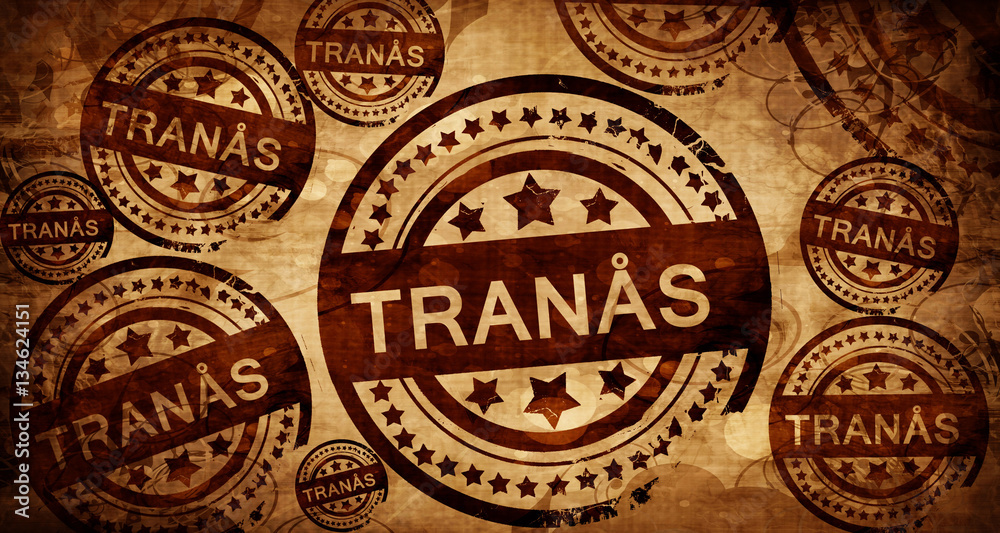 Tranas, vintage stamp on paper background