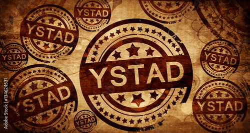 Ystad, vintage stamp on paper background