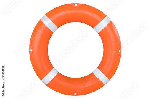 Safety equipment, Life buoy or rescue buoy isolate on white background with clipping path