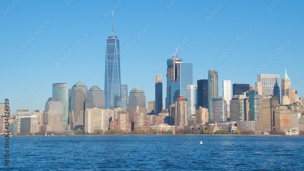 Skyscrapers and Towers on Lower Manhattan in New York City