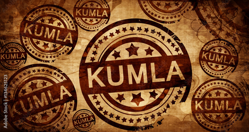 Kumla, vintage stamp on paper background