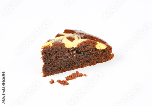 slice of chocolate cake with cheese