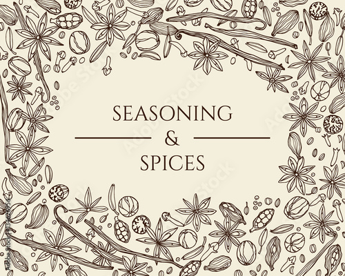 Spices vector card