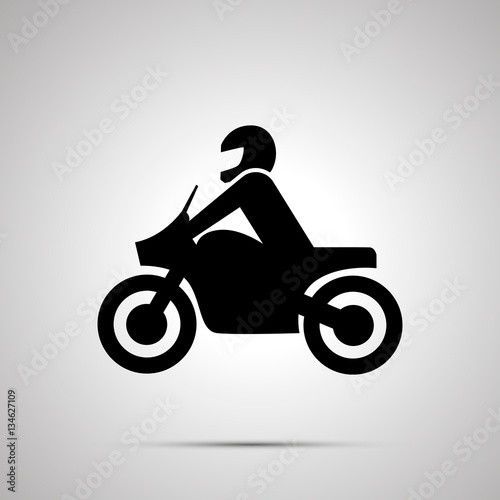 Motorcyclist simple black icon