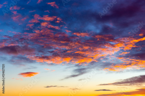 Sunset on Iceland Beach with Beautiful Sky in Winter