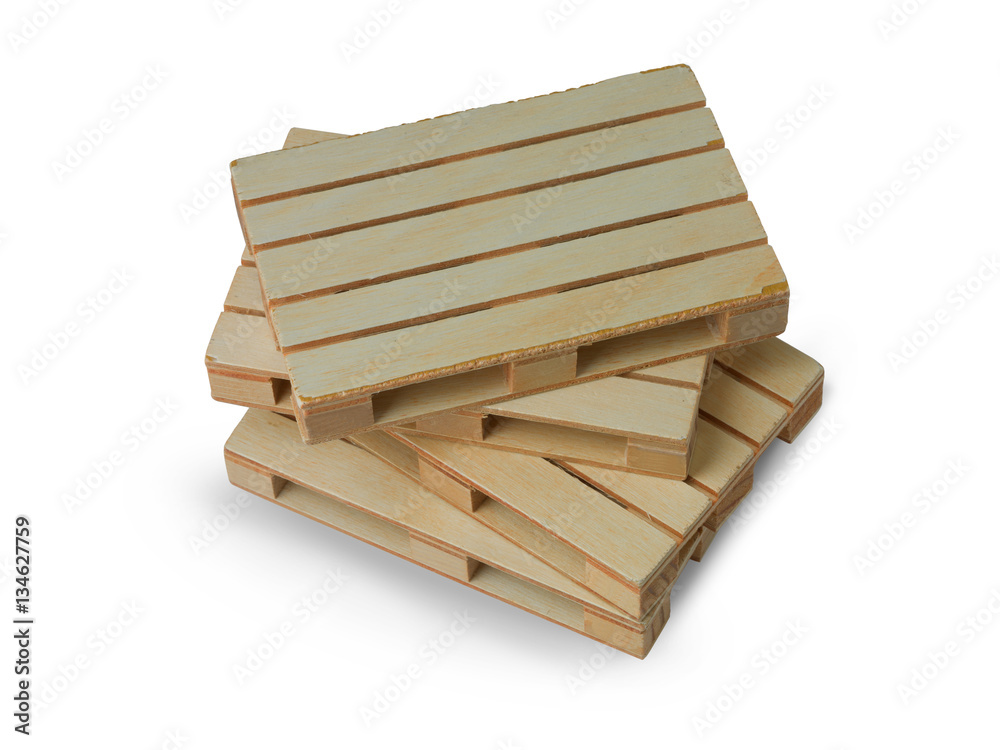 Wooden pallets isolated on white background with shadow Wooden pallets isolated on white background with shadow