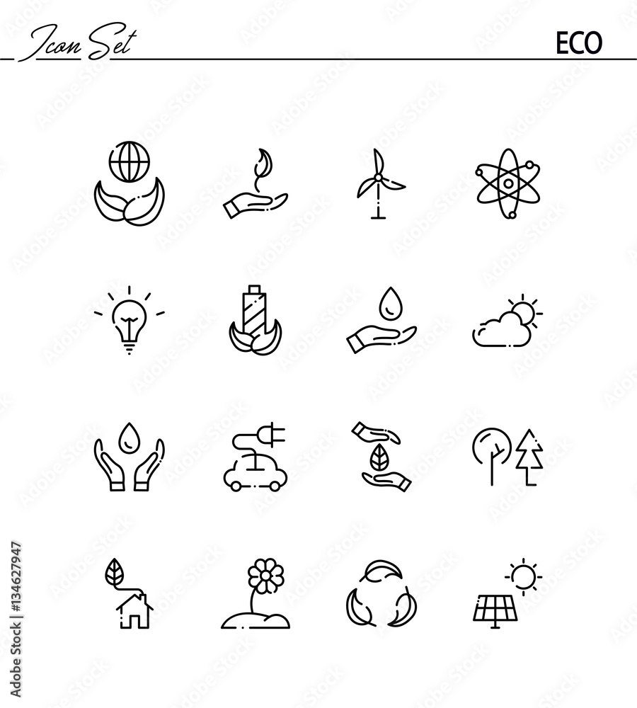 Eco icon set Eco icon set
