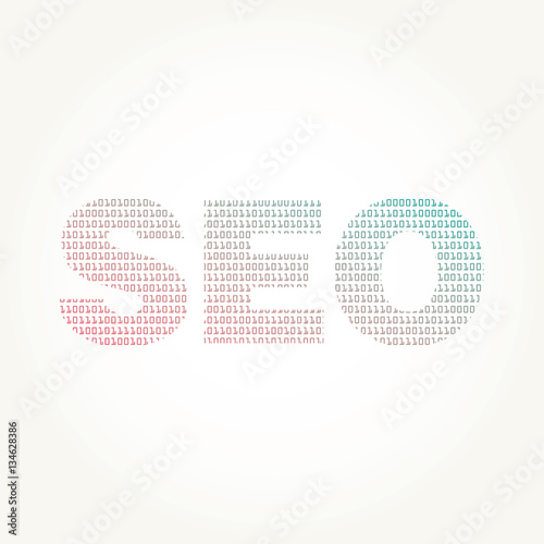 SEO with binary code vector illustration 