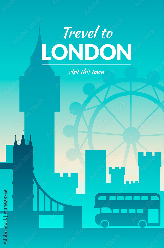 Fototapeta premium Famous city scape in color.