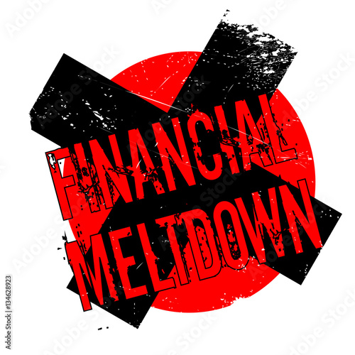 Financial Meltdown rubber stamp. Grunge design with dust scratches. Effects can be easily removed for a clean, crisp look. Color is easily changed.