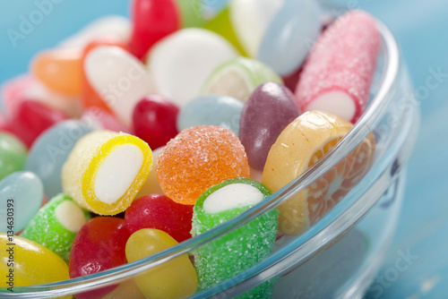 candies on a wooden background