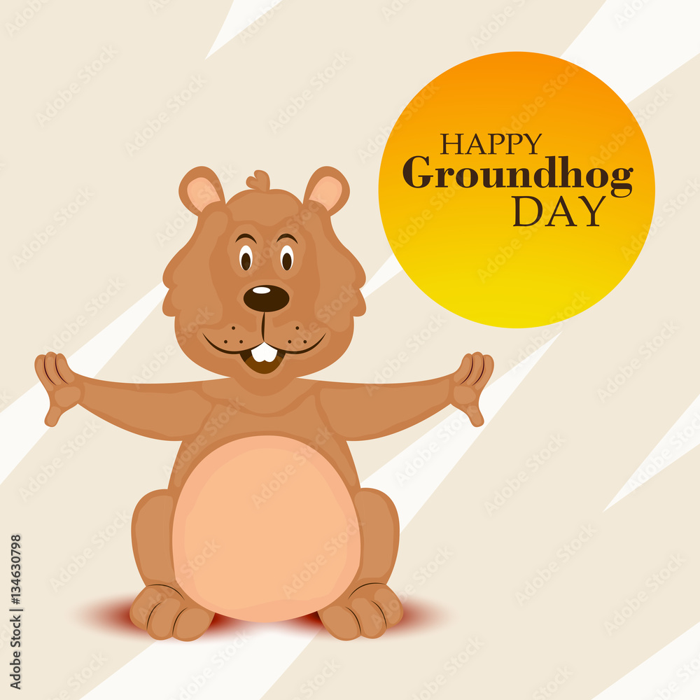 Obraz premium Happy Groundhog Day.