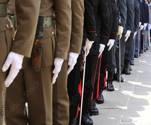Italian armed forces with Alpine troops and the police during th photo