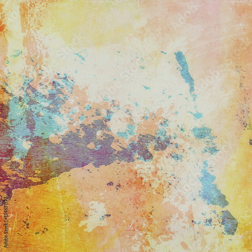 Abstract grunge wall background with color brush strokes