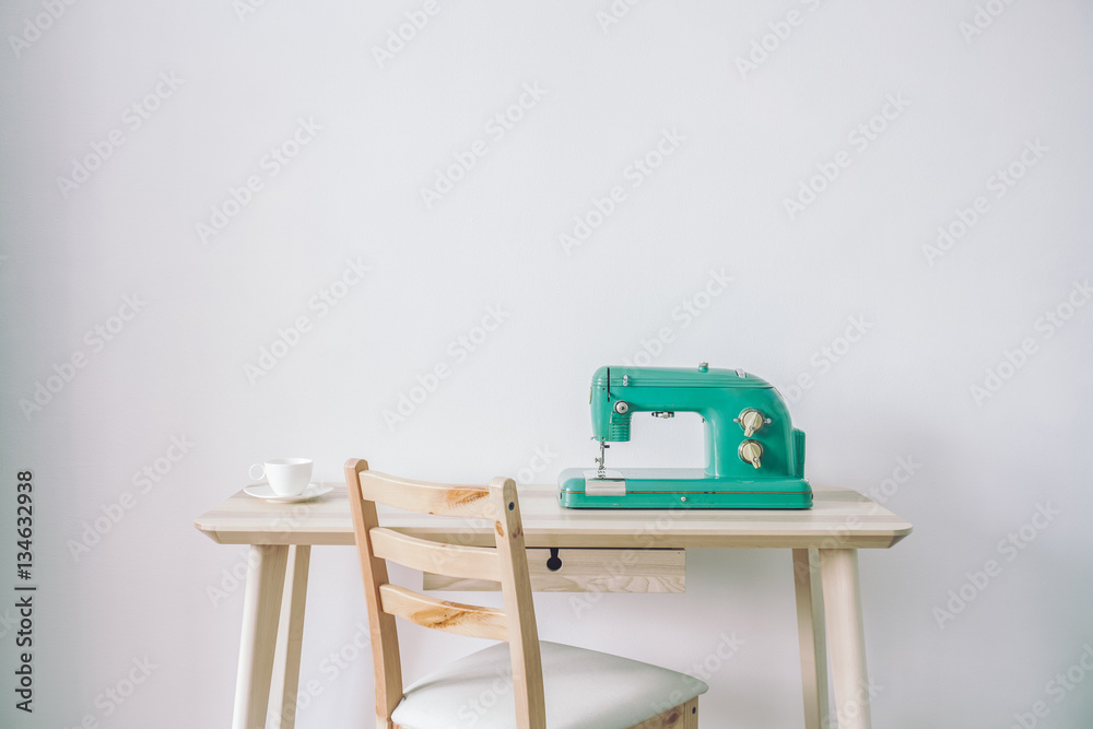 Sewing machine in hipster interior Sewing machine in hipster interior