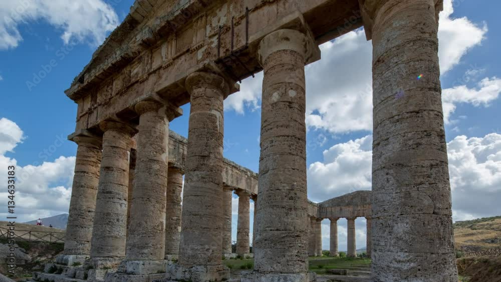 timelapse of the greek ruins of segesta in sicily, italy timelapse of the greek ruins of segesta in sicily, italy