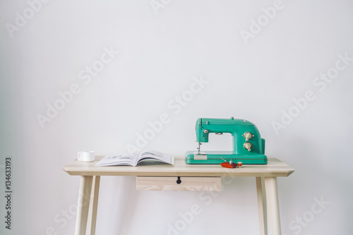 Vintage Sewing machine on desk