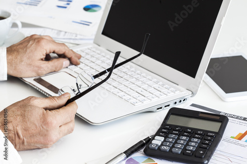 Businessman working in office