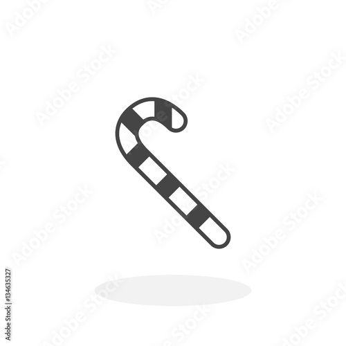 Christmas cane Icon. Vector logo on white background