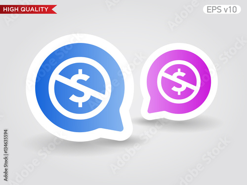 Colored icon or button of stop usd symbol with background
