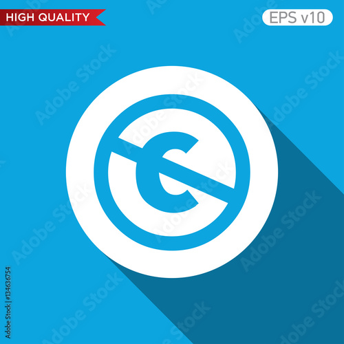 Colored icon or button of stop c symbol with background